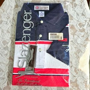 Vintage Slazenger Red, White & Blue Men's Polo Shirt
